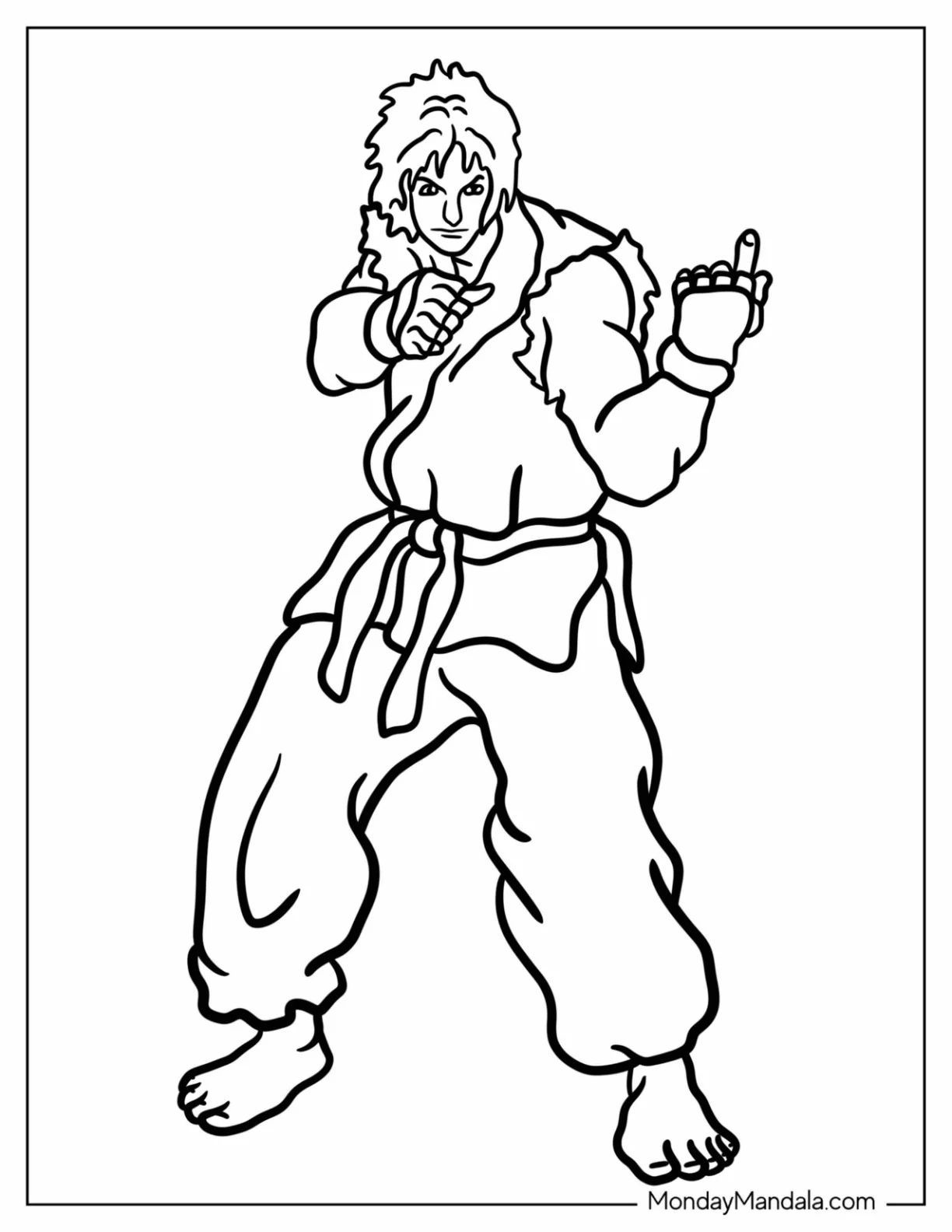 Çocuklar İçin Street Fighter Boyama Sayfaları 