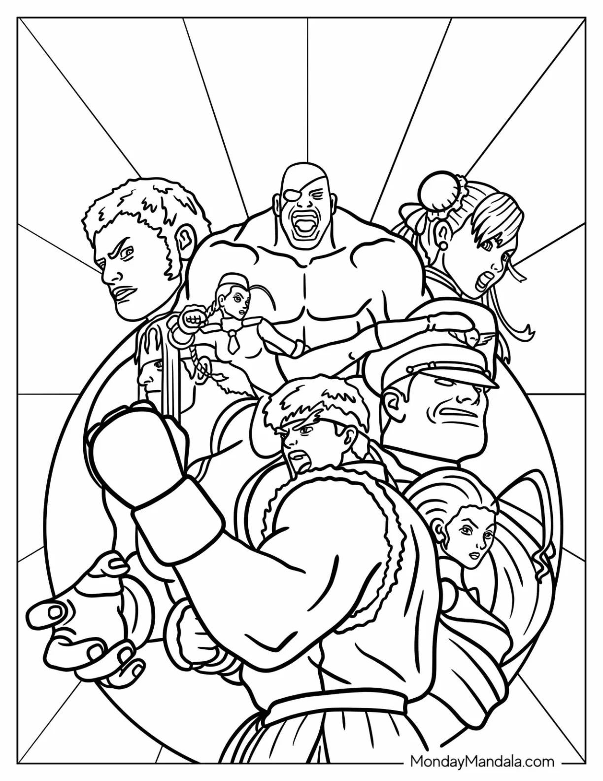 Çocuklar İçin Street Fighter Boyama Sayfaları 