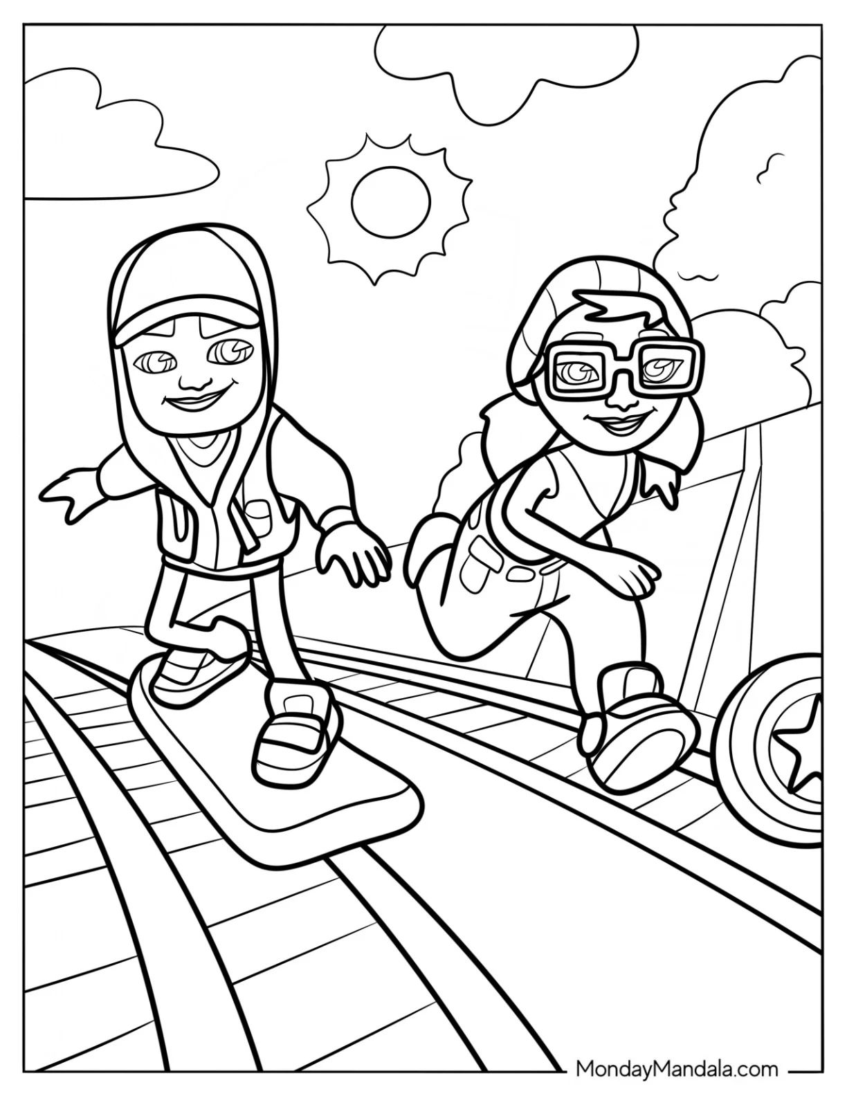 Çocuklar İçin Subway Surfers Boyama Sayfaları 