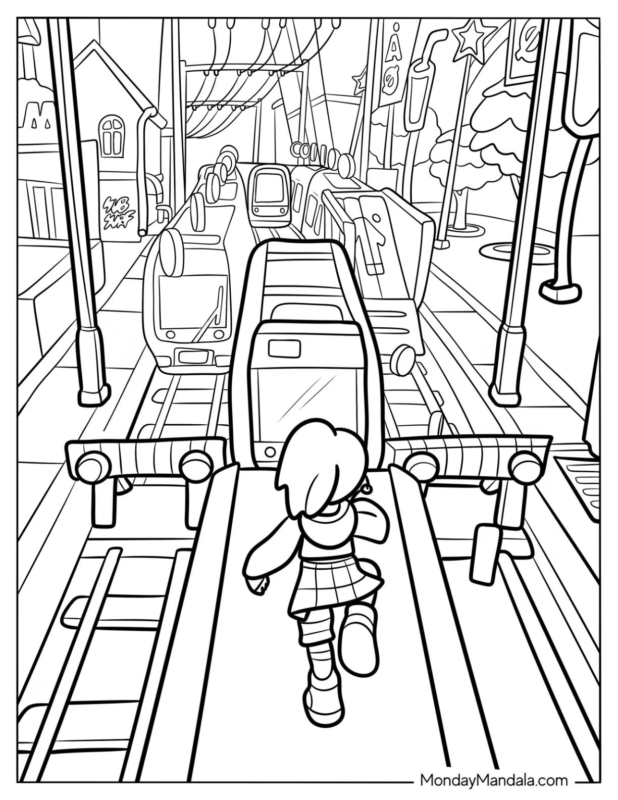 Çocuklar İçin Subway Surfers Boyama Sayfaları 