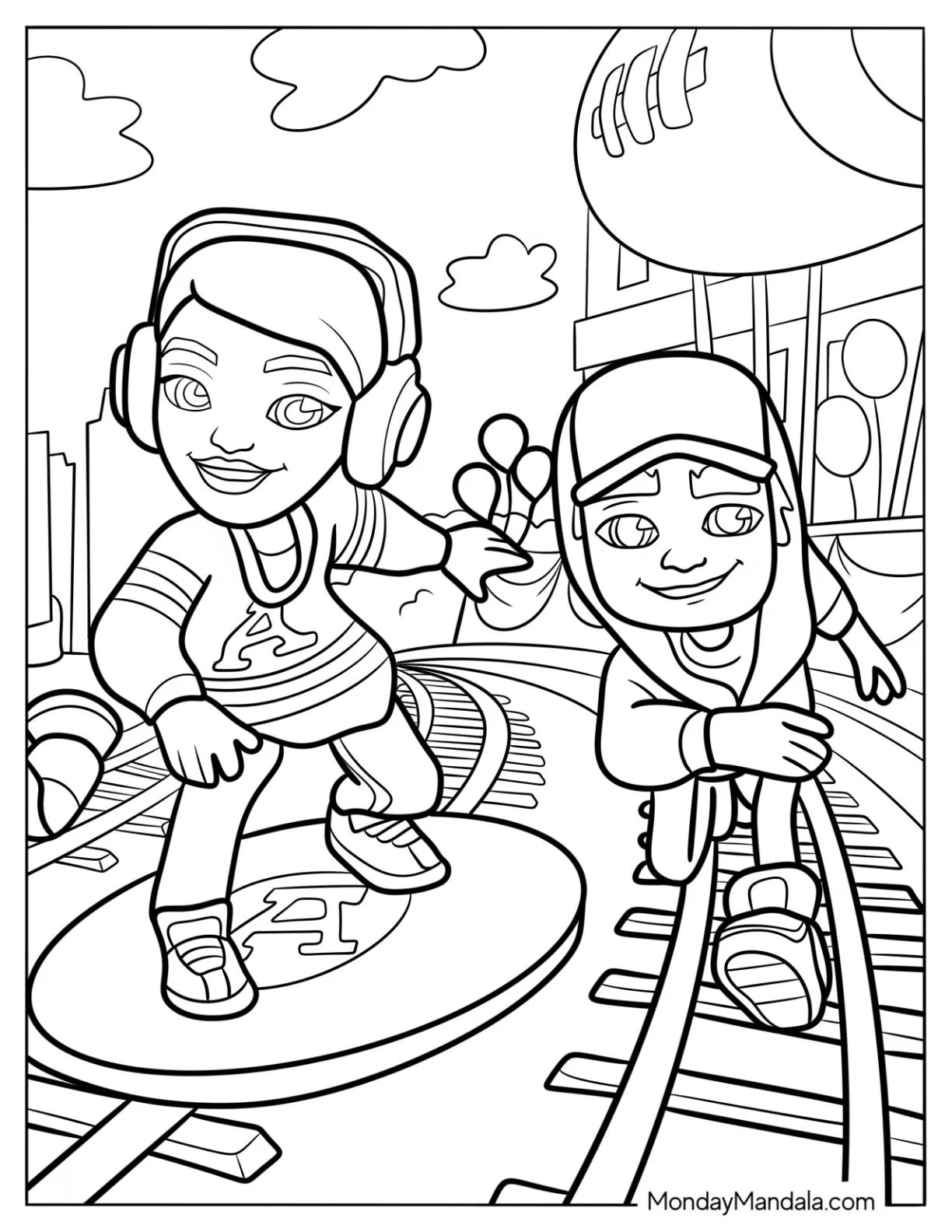 Çocuklar İçin Subway Surfers Boyama Sayfaları 
