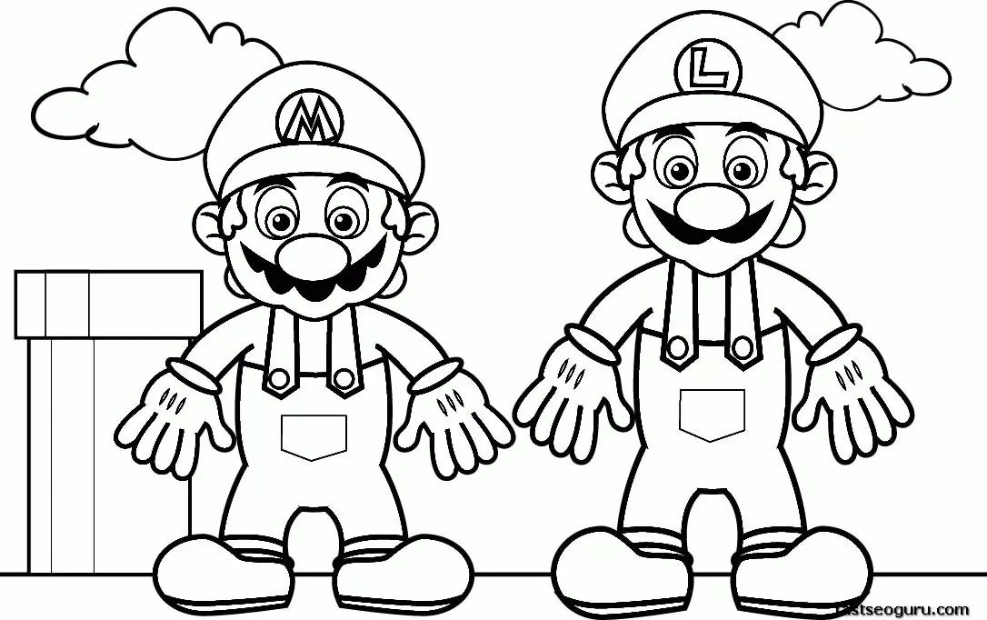 Çocuklar İçin Super Mario Bros Boyama Sayfaları 