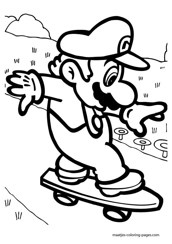 Çocuklar İçin Super Mario Bros Boyama Sayfaları 