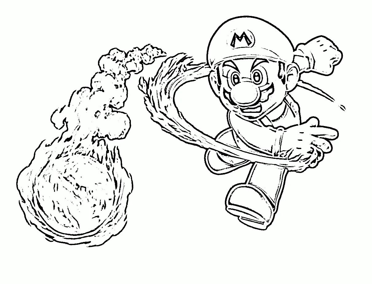 Çocuklar İçin Super Mario Bros Boyama Sayfaları 