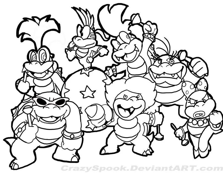 Çocuklar İçin Super Mario Bros Boyama Sayfaları 