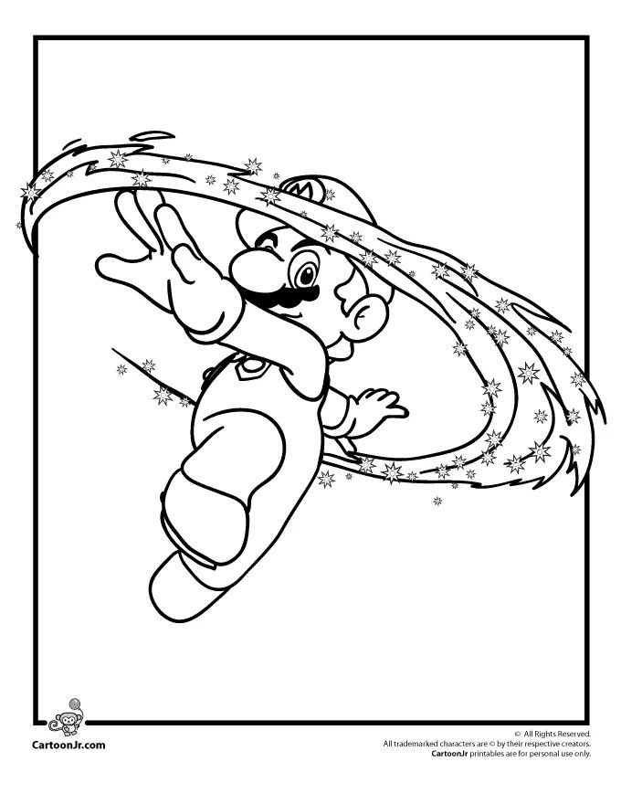 Çocuklar İçin Super Mario Bros Boyama Sayfaları 