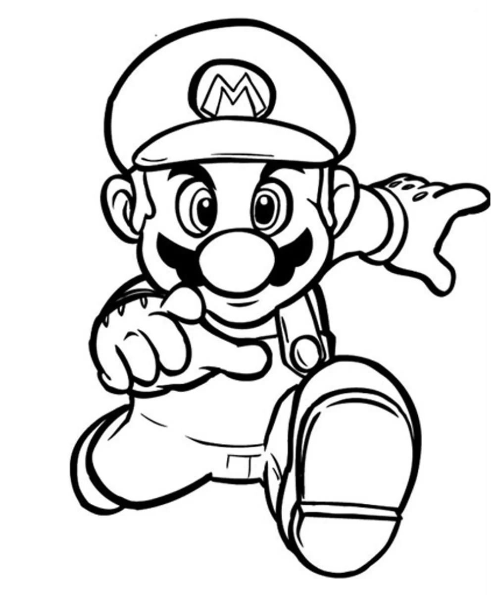 Çocuklar İçin Super Mario Bros Boyama Sayfaları 