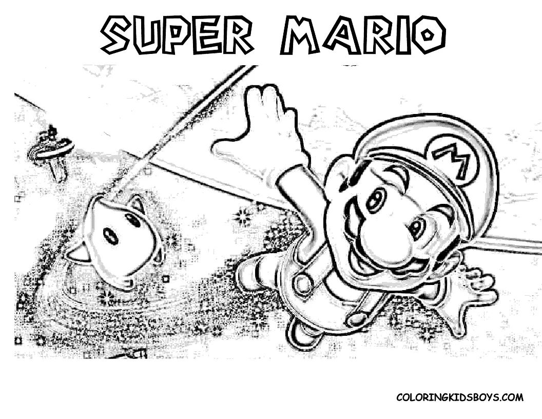Çocuklar İçin Super Mario Bros Boyama Sayfaları 