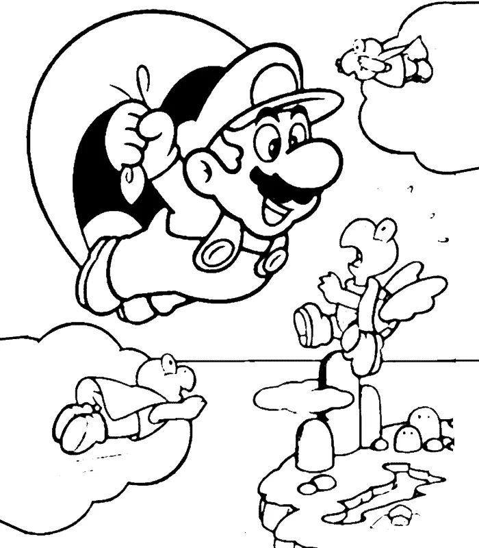 Çocuklar İçin Super Mario Bros Boyama Sayfaları 