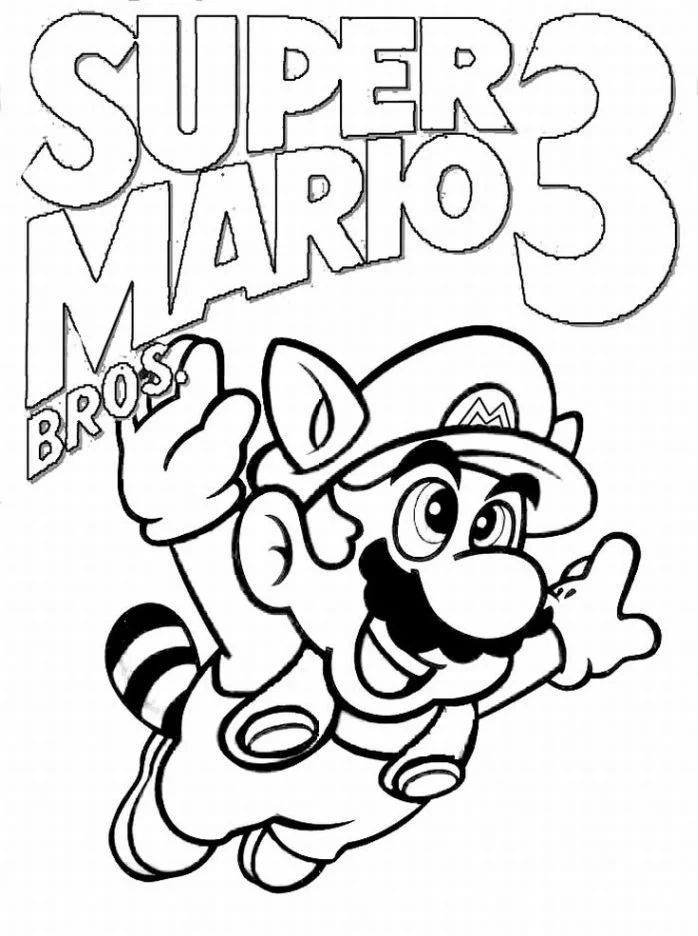 Çocuklar İçin Super Mario Bros Boyama Sayfaları 