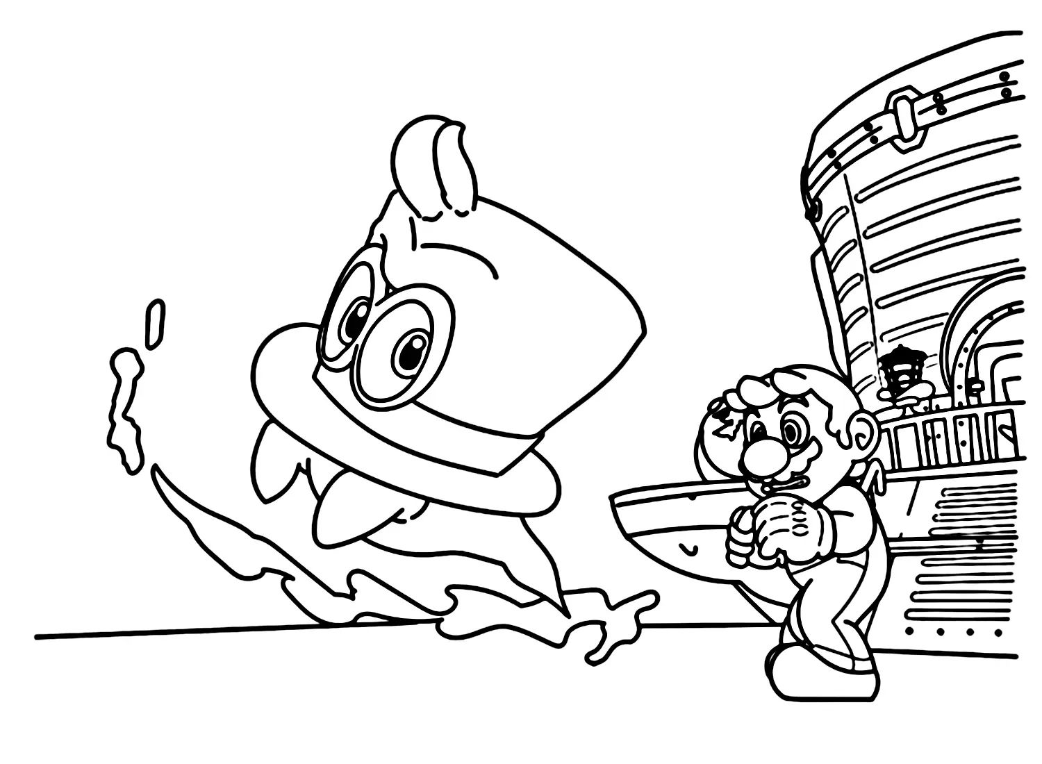Çocuklar İçin Super Mario Odyssey Boyama Sayfaları 
