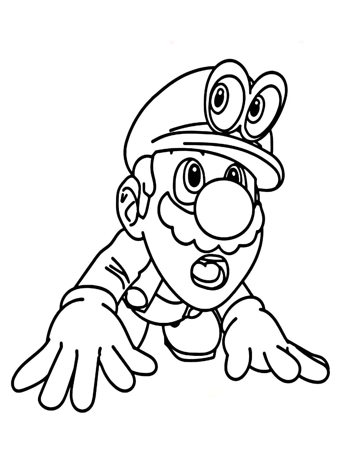 Çocuklar İçin Super Mario Odyssey Boyama Sayfaları 