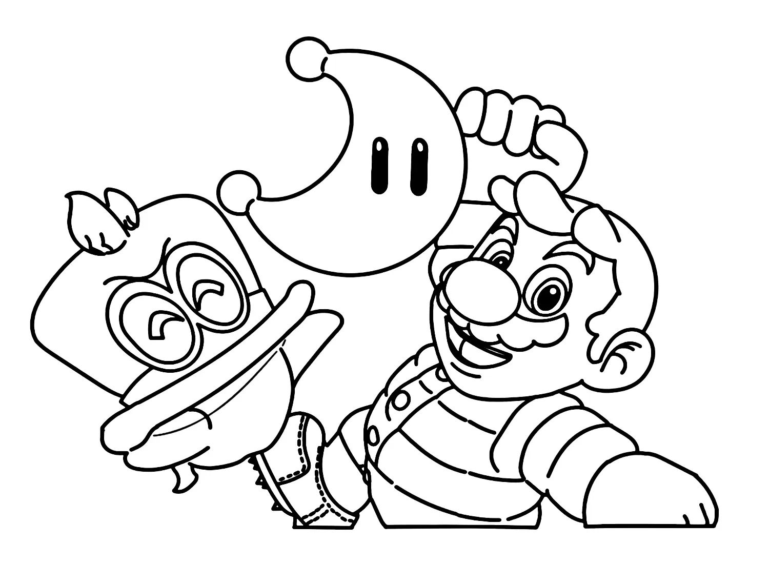 Çocuklar İçin Super Mario Odyssey Boyama Sayfaları 