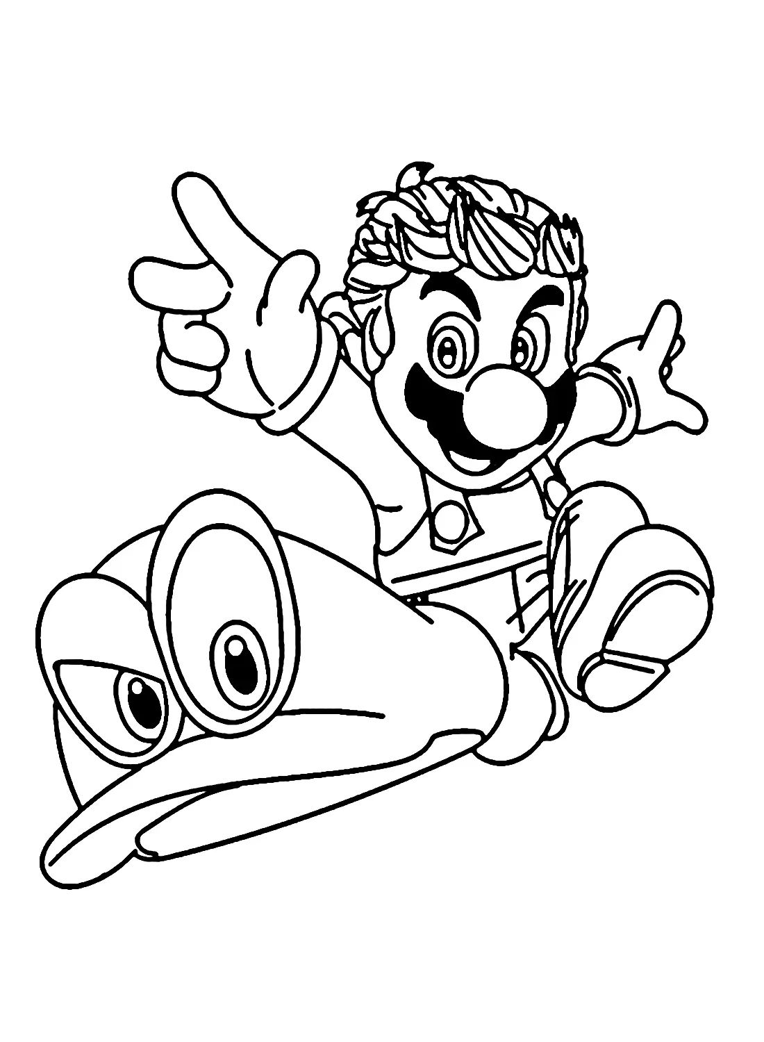 Çocuklar İçin Super Mario Odyssey Boyama Sayfaları 