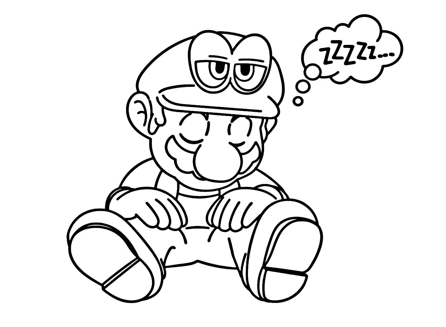 Çocuklar İçin Super Mario Odyssey Boyama Sayfaları 