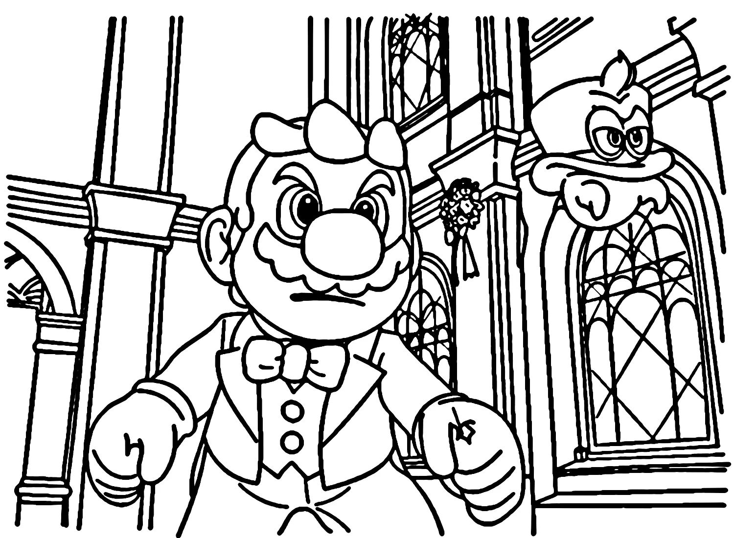 Çocuklar İçin Super Mario Odyssey Boyama Sayfaları 