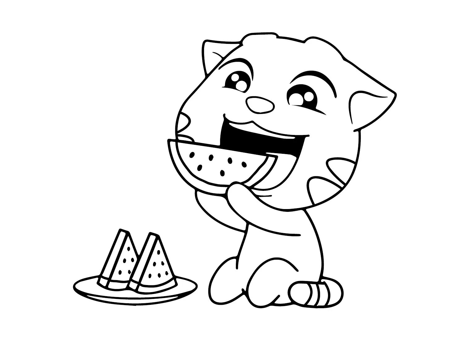 Çocuklar İçin Talking Tom Boyama Sayfaları 