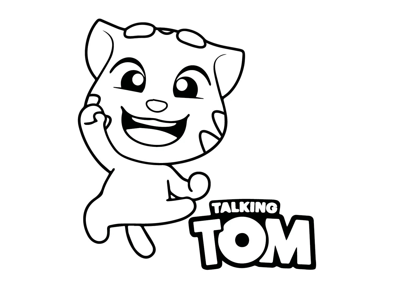 Çocuklar İçin Talking Tom Boyama Sayfaları 