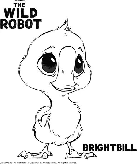 Çocuklar İçin The Wild Robot Boyama Sayfaları 