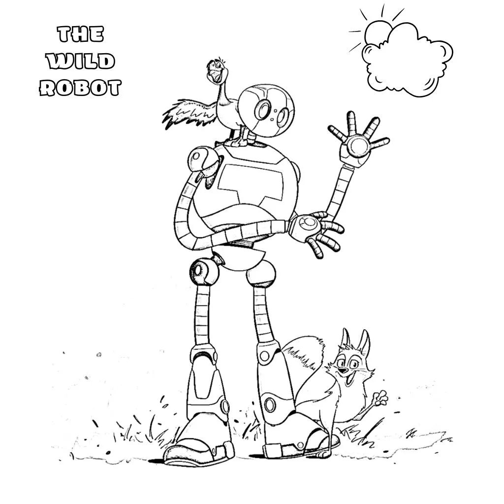 Çocuklar İçin The Wild Robot Boyama Sayfaları 