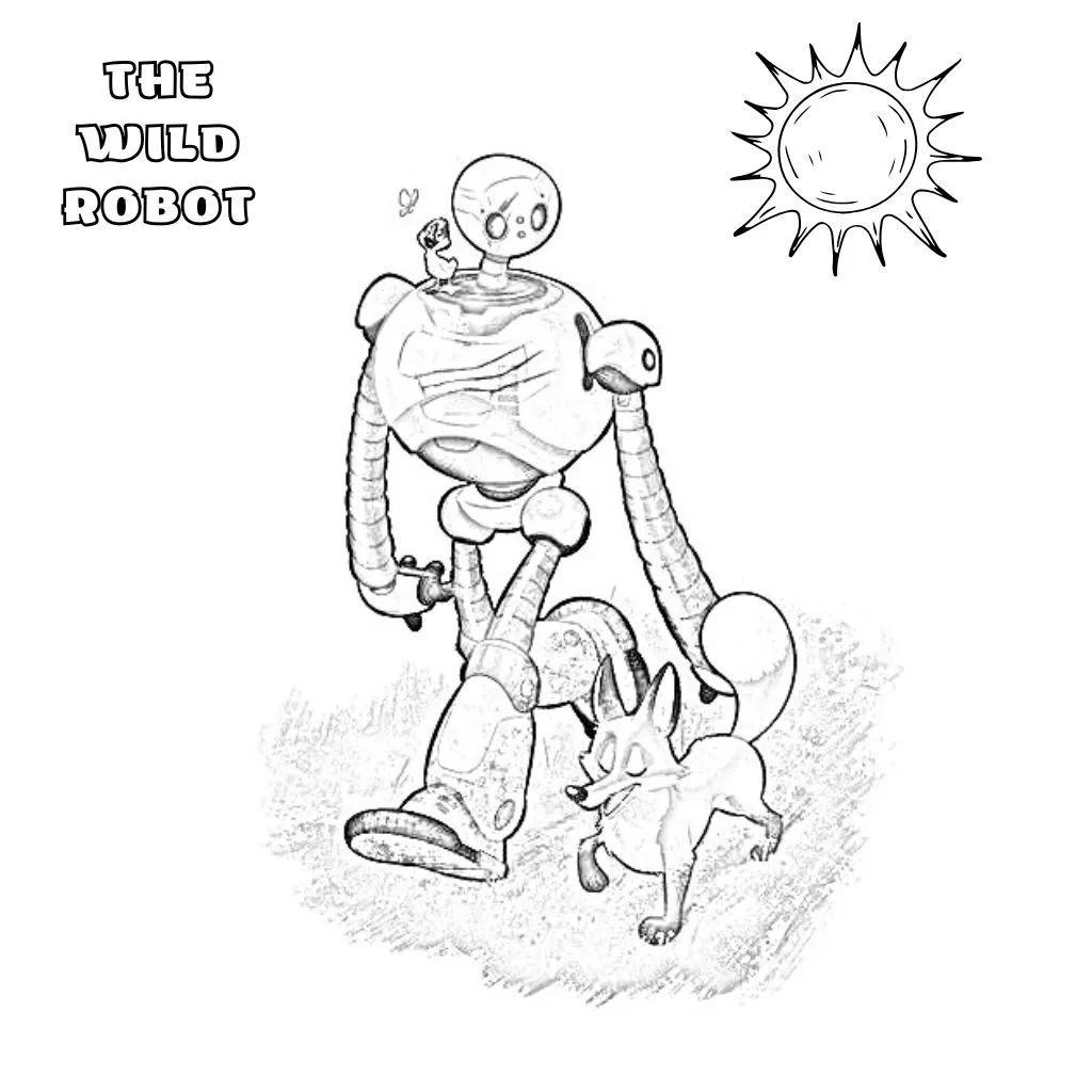 Çocuklar İçin The Wild Robot Boyama Sayfaları 