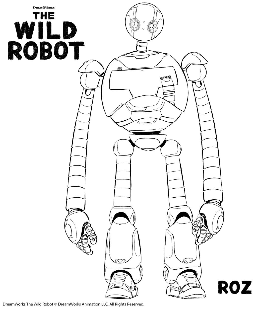 Çocuklar İçin The Wild Robot Boyama Sayfaları 