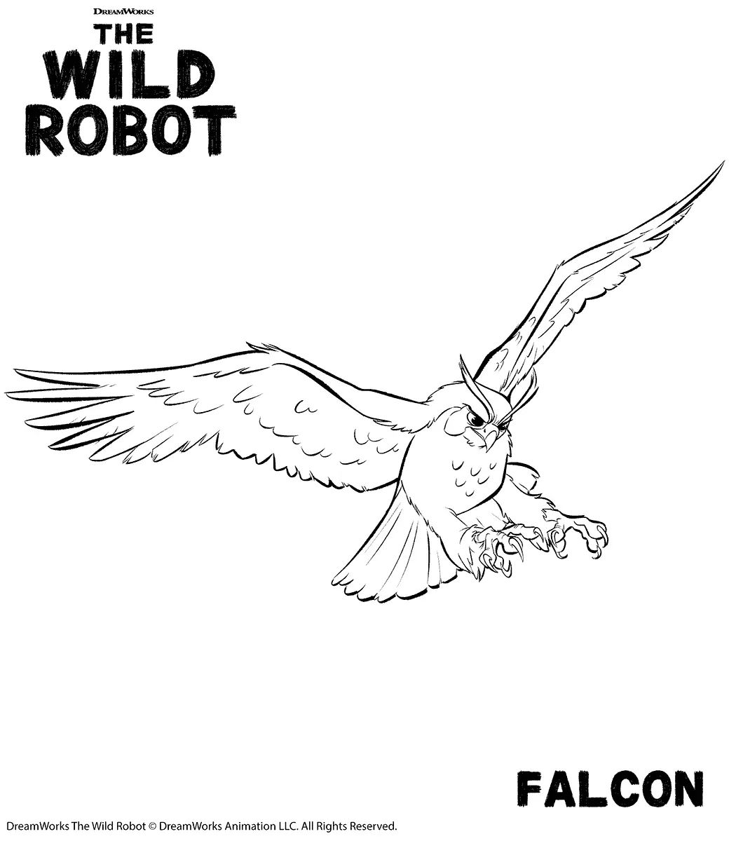 Çocuklar İçin The Wild Robot Boyama Sayfaları 