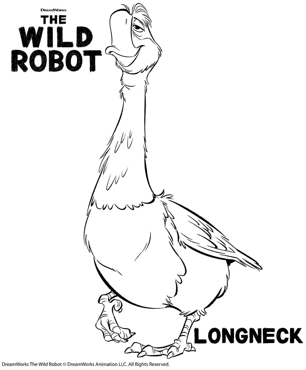 Çocuklar İçin The Wild Robot Boyama Sayfaları 