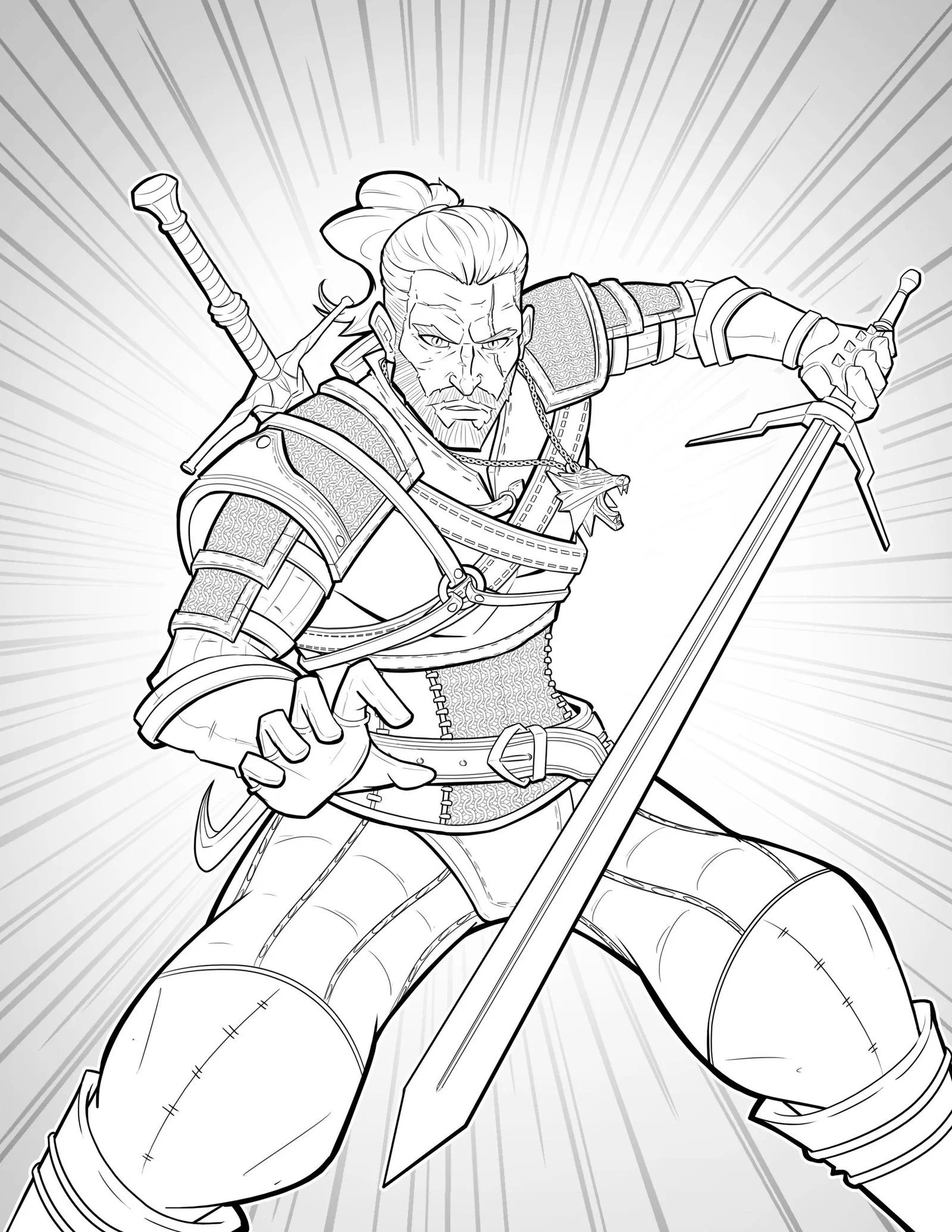 Çocuklar İçin The Witcher Boyama Sayfaları 