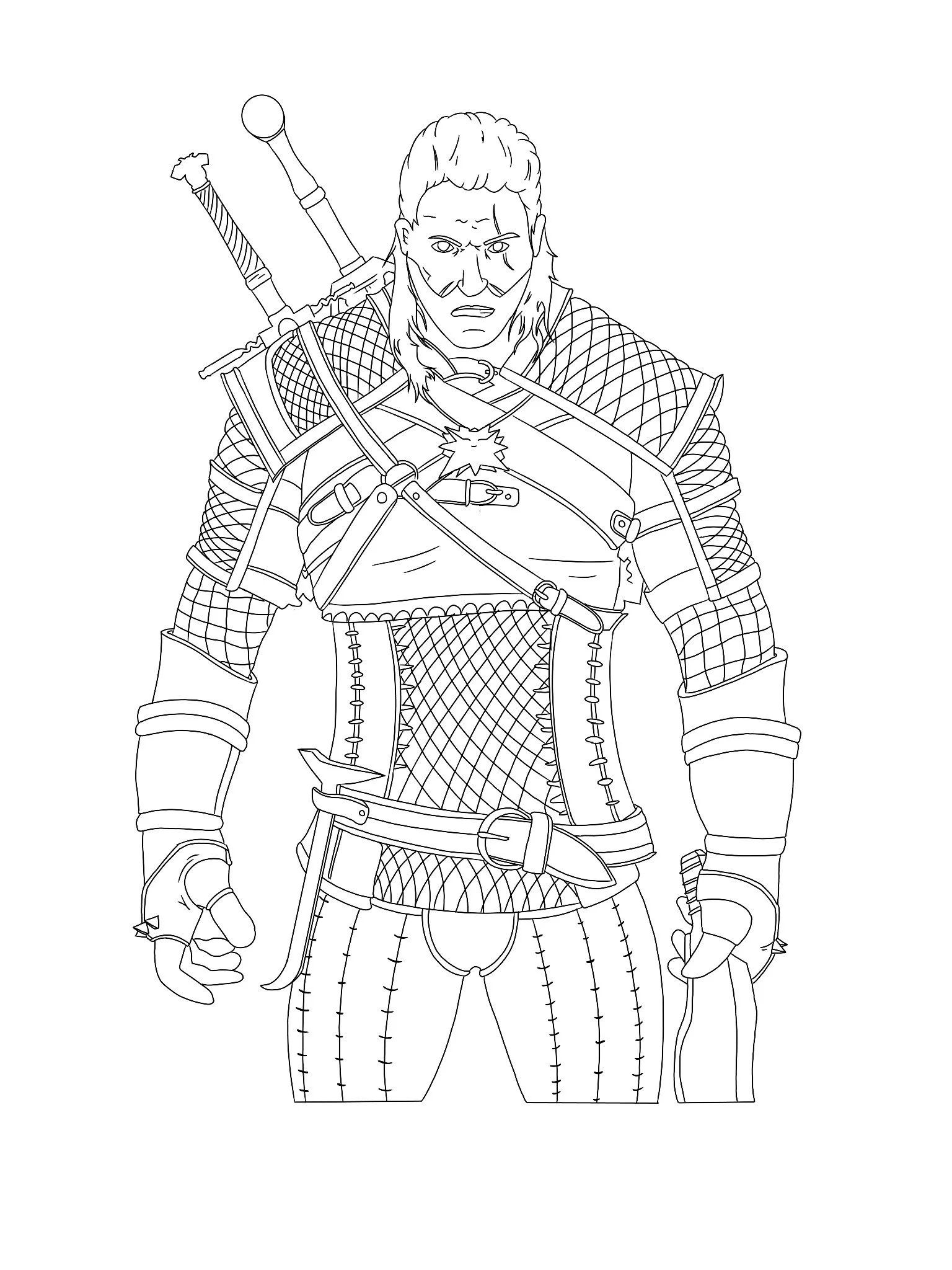 Çocuklar İçin The Witcher Boyama Sayfaları 