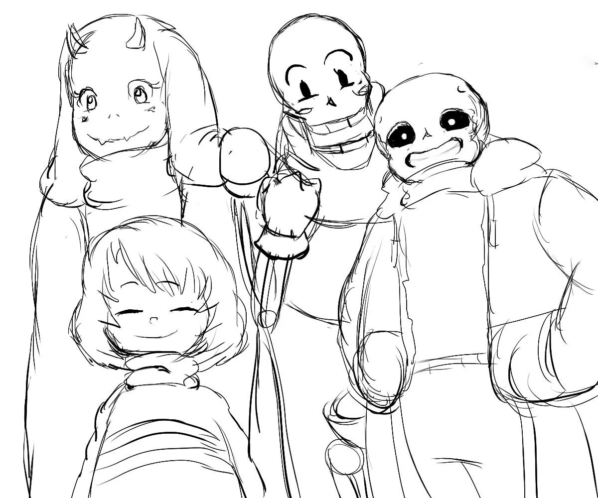 Çocuklar İçin Undertale Boyama Sayfaları 