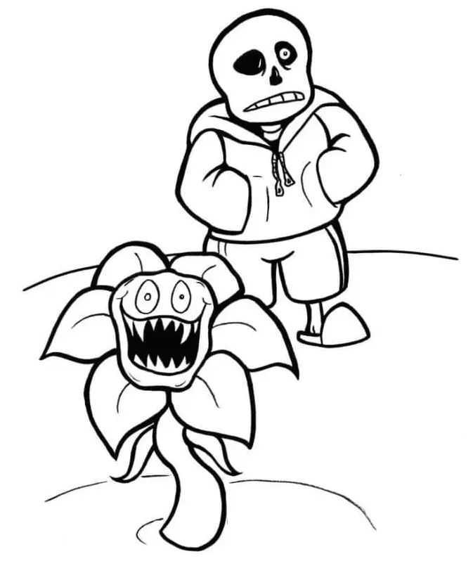 Çocuklar İçin Undertale Boyama Sayfaları 