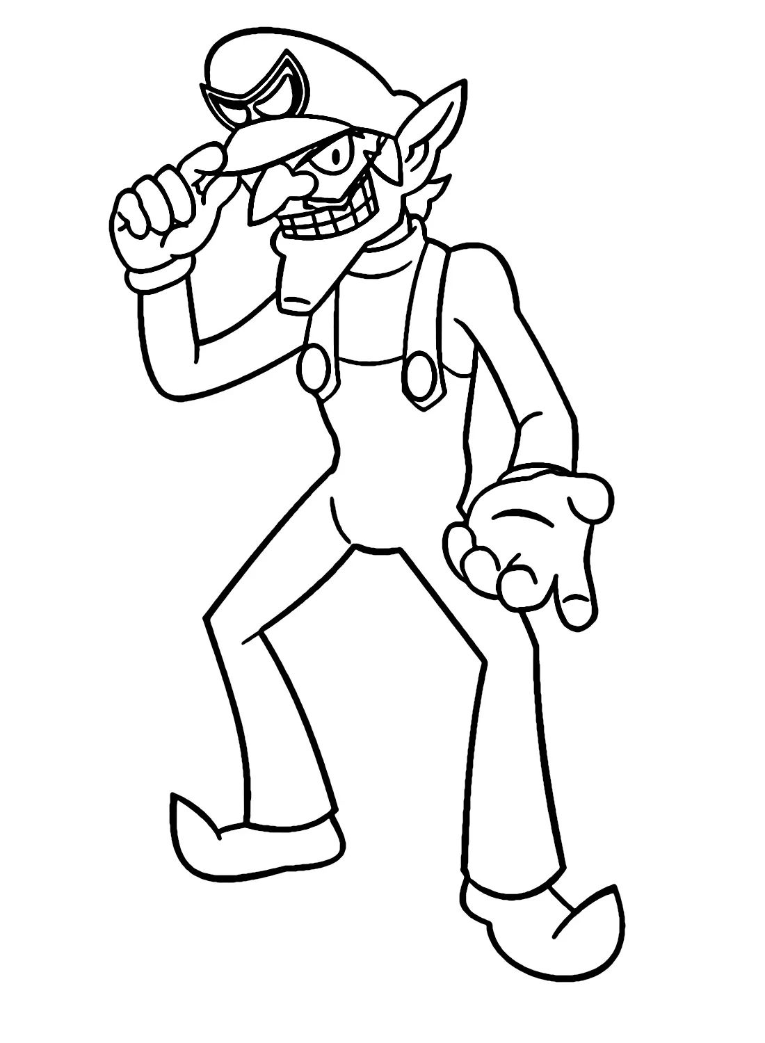 Çocuklar İçin Waluigi Boyama Sayfaları 