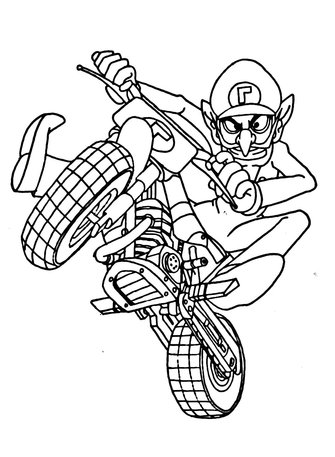 Çocuklar İçin Waluigi Boyama Sayfaları 