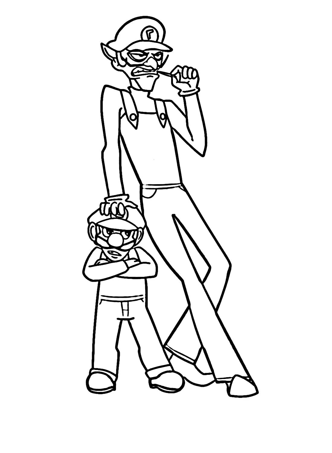 Çocuklar İçin Waluigi Boyama Sayfaları 