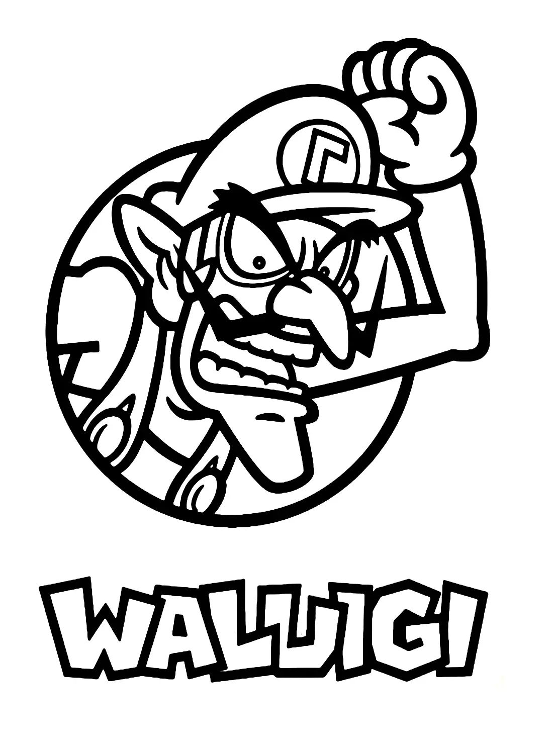 Çocuklar İçin Waluigi Boyama Sayfaları 