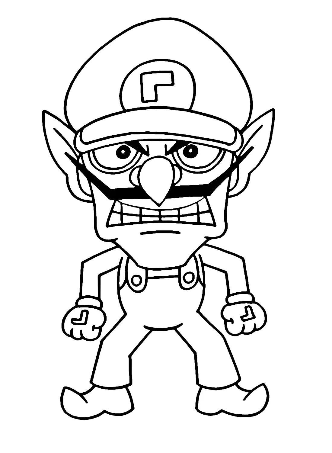 Çocuklar İçin Waluigi Boyama Sayfaları 