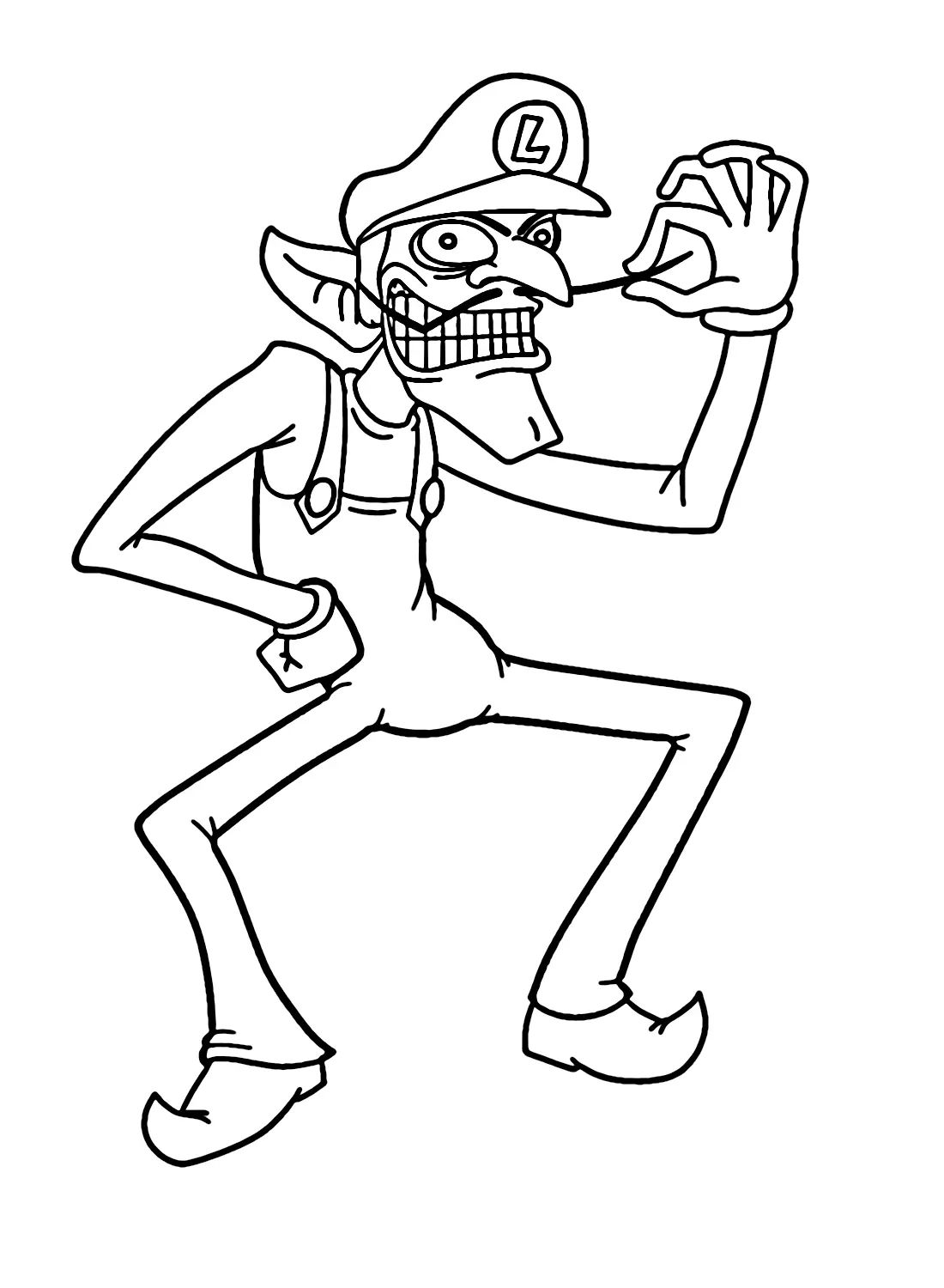 Çocuklar İçin Waluigi Boyama Sayfaları 