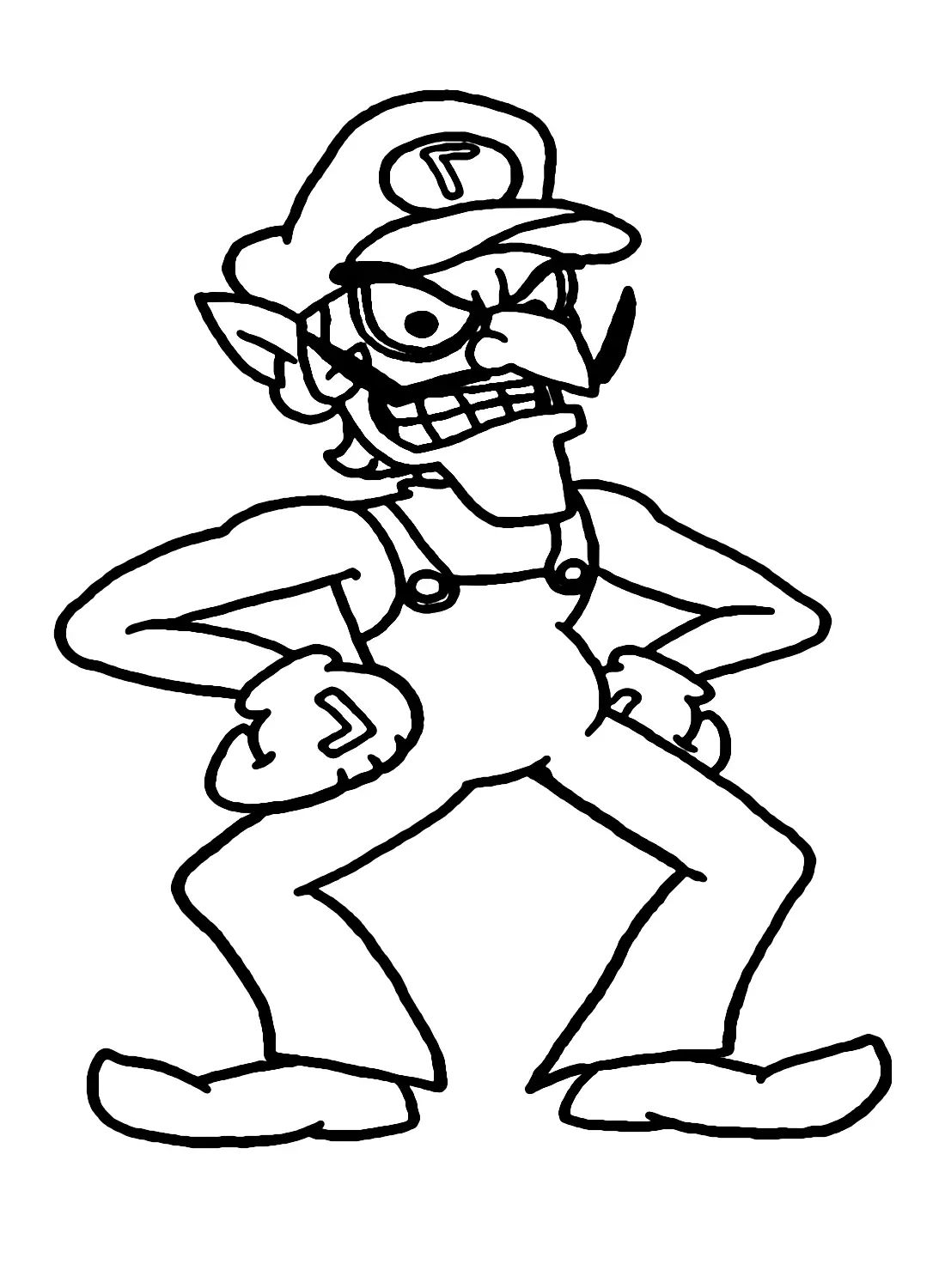 Çocuklar İçin Waluigi Boyama Sayfaları 