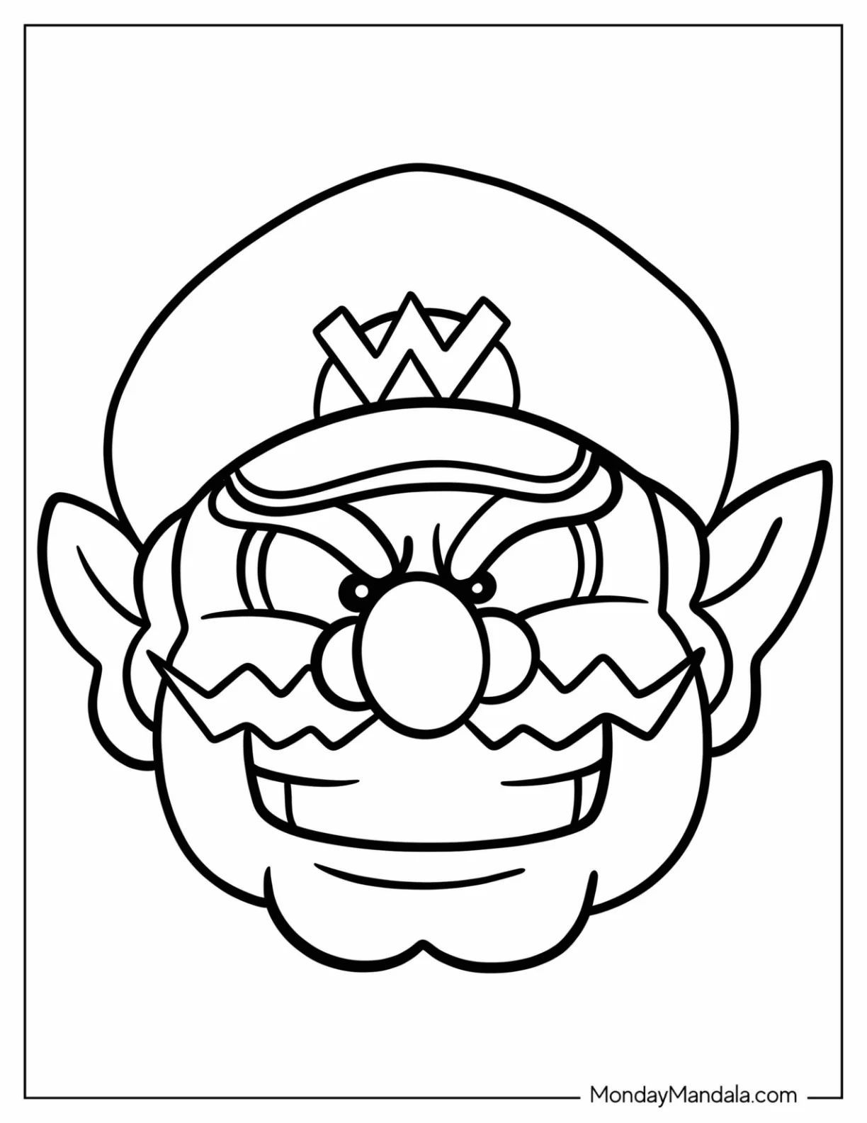 Çocuklar İçin Wario Boyama Sayfaları 