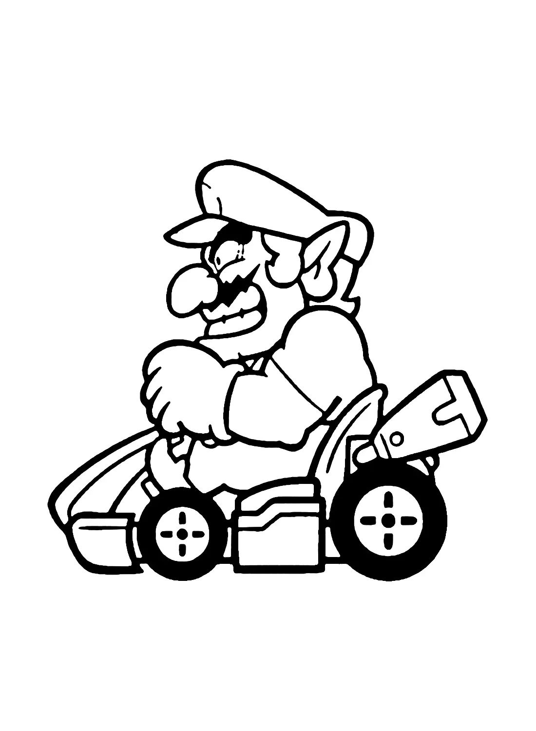 Çocuklar İçin Wario Boyama Sayfaları 