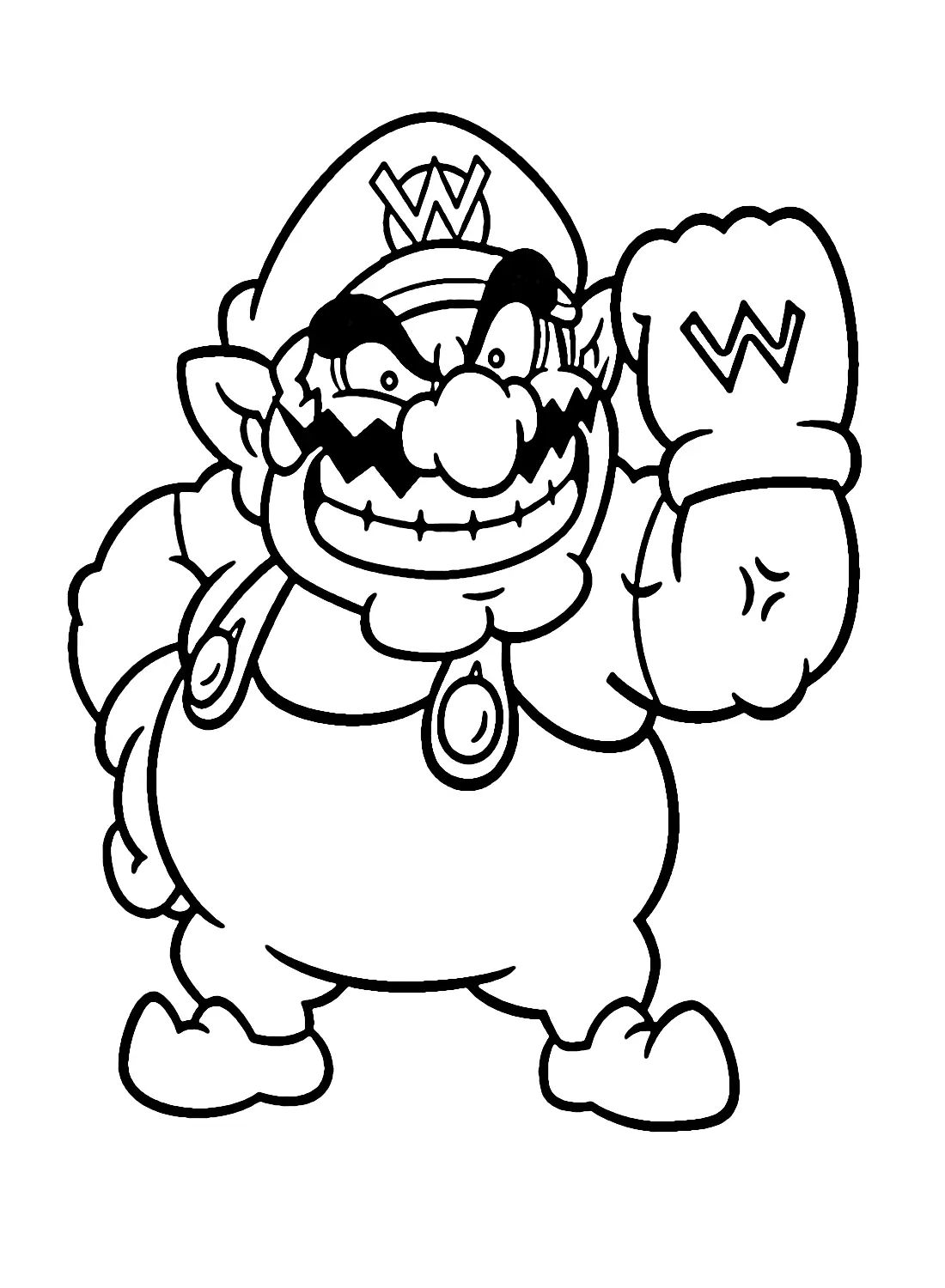 Çocuklar İçin Wario Boyama Sayfaları 