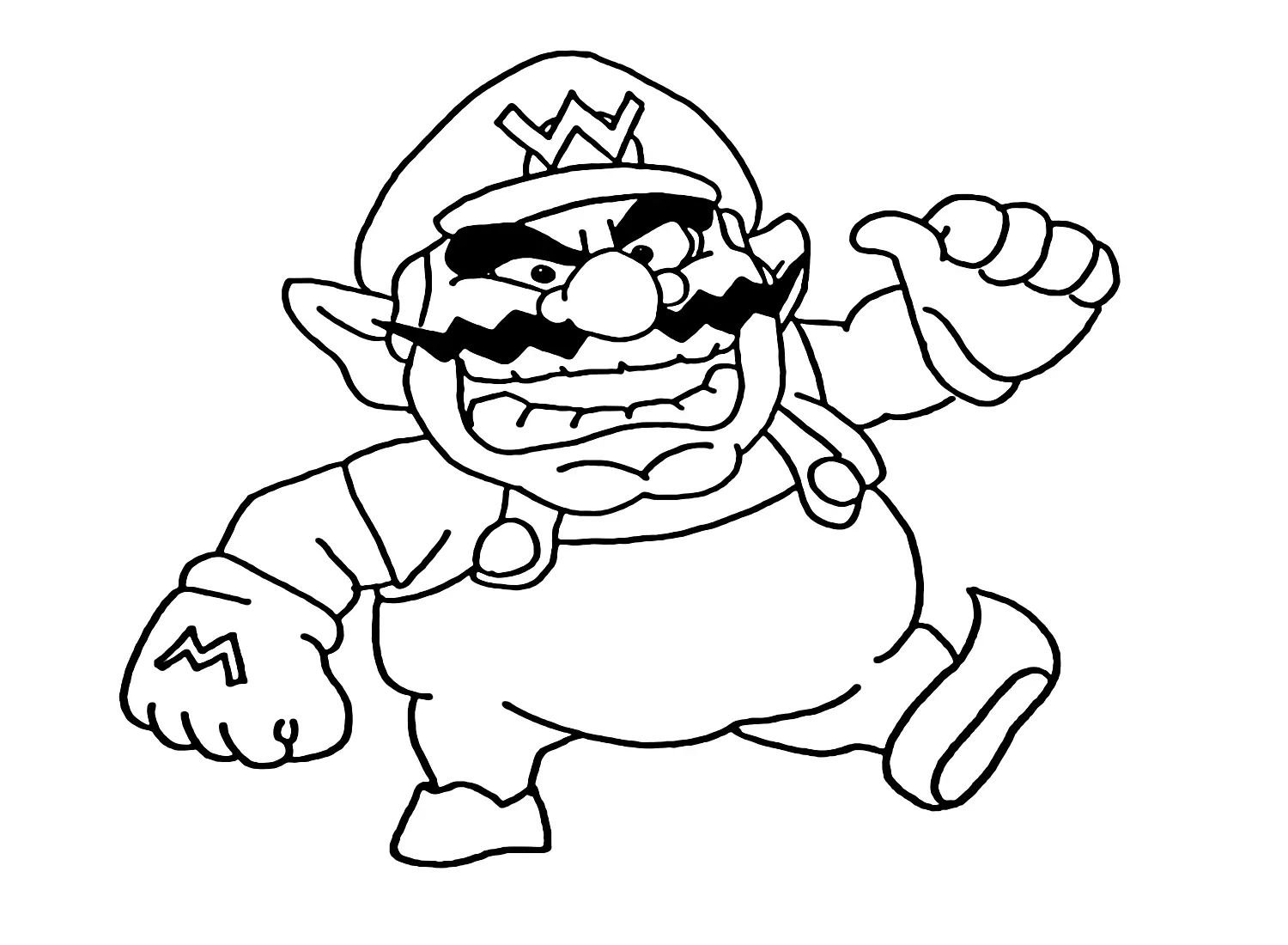 Çocuklar İçin Wario Boyama Sayfaları 