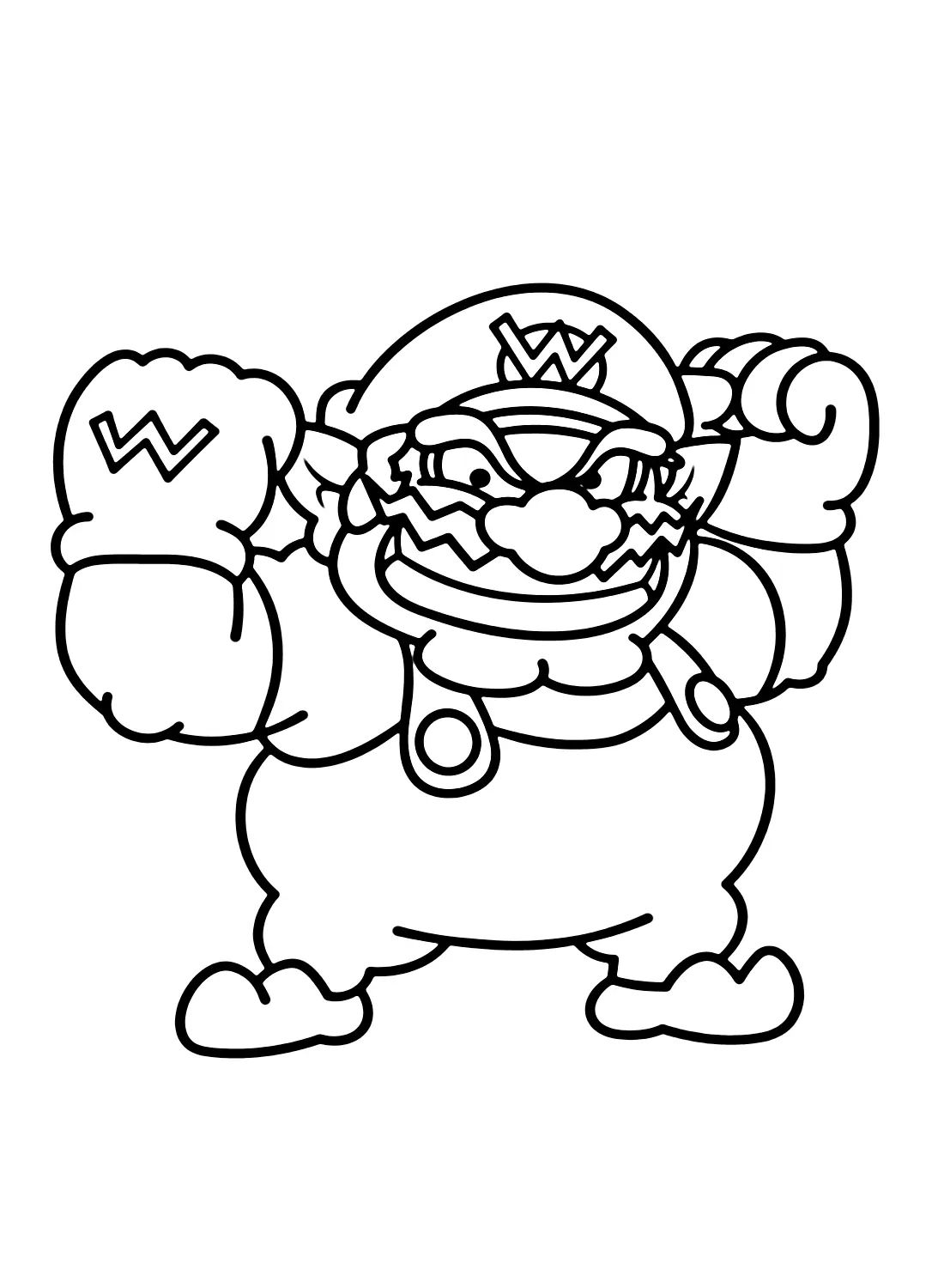 Çocuklar İçin Wario Boyama Sayfaları 