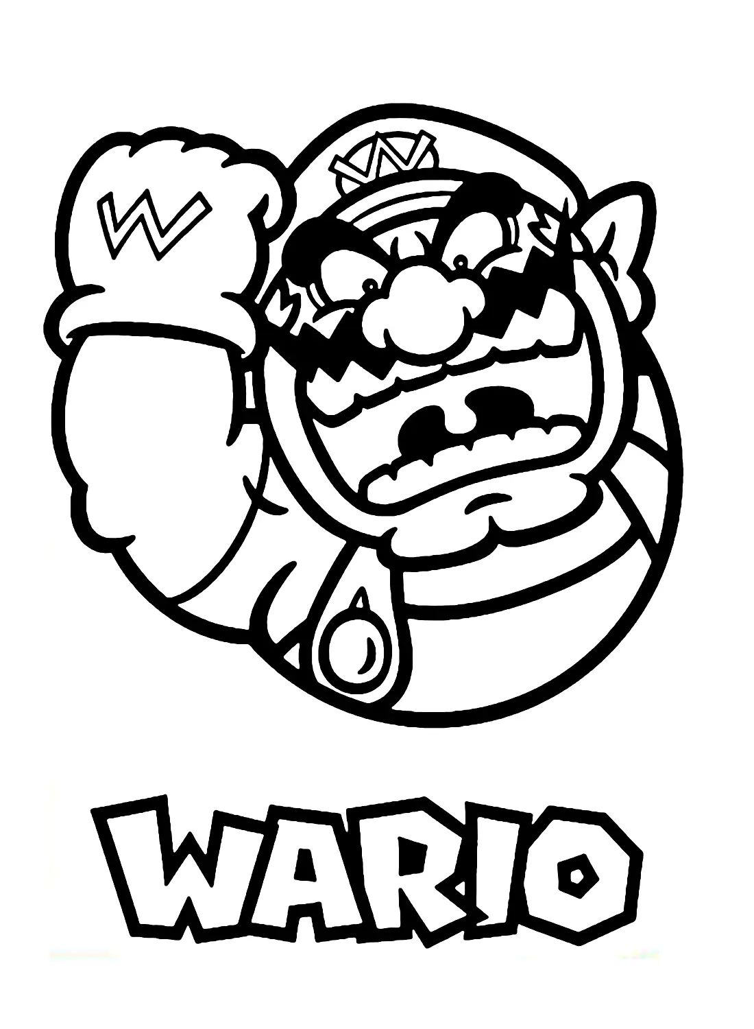 Çocuklar İçin Wario Boyama Sayfaları 