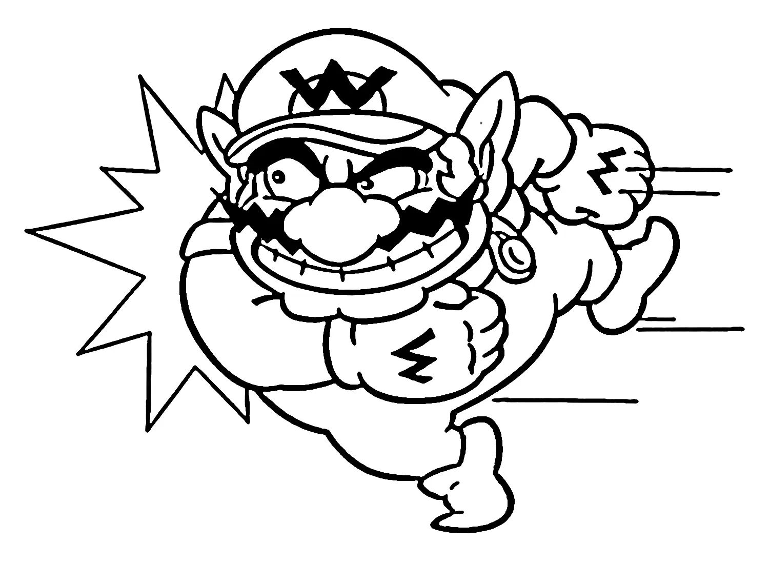 Çocuklar İçin Wario Boyama Sayfaları 