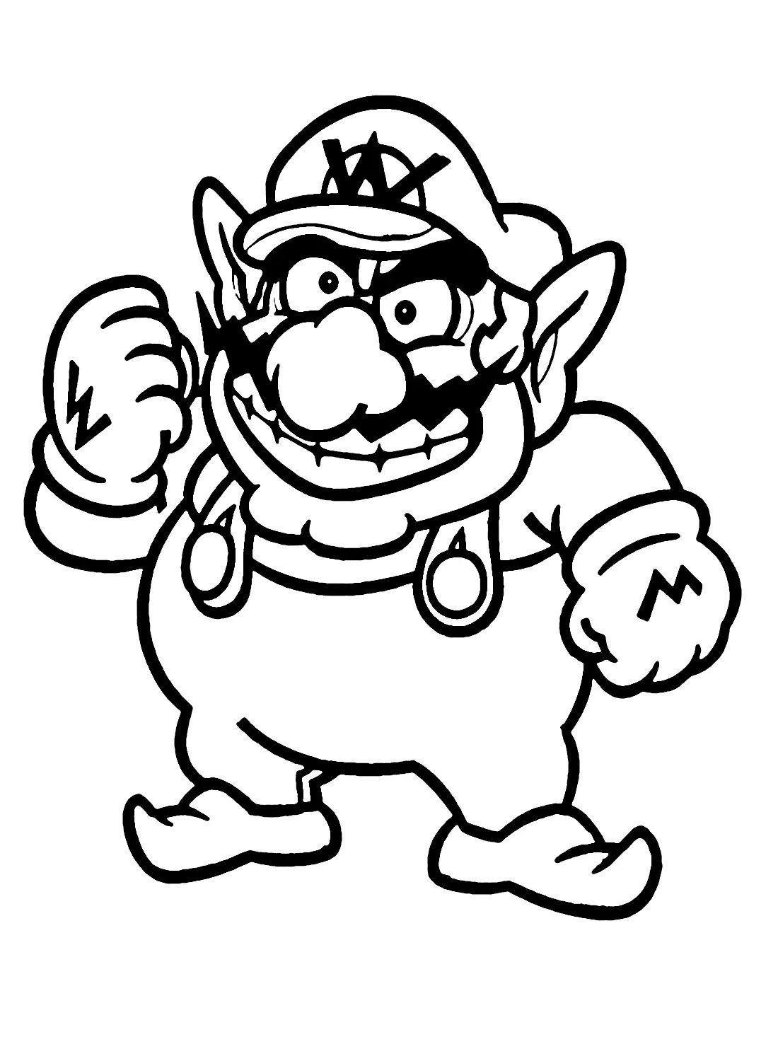 Çocuklar İçin Wario Boyama Sayfaları 
