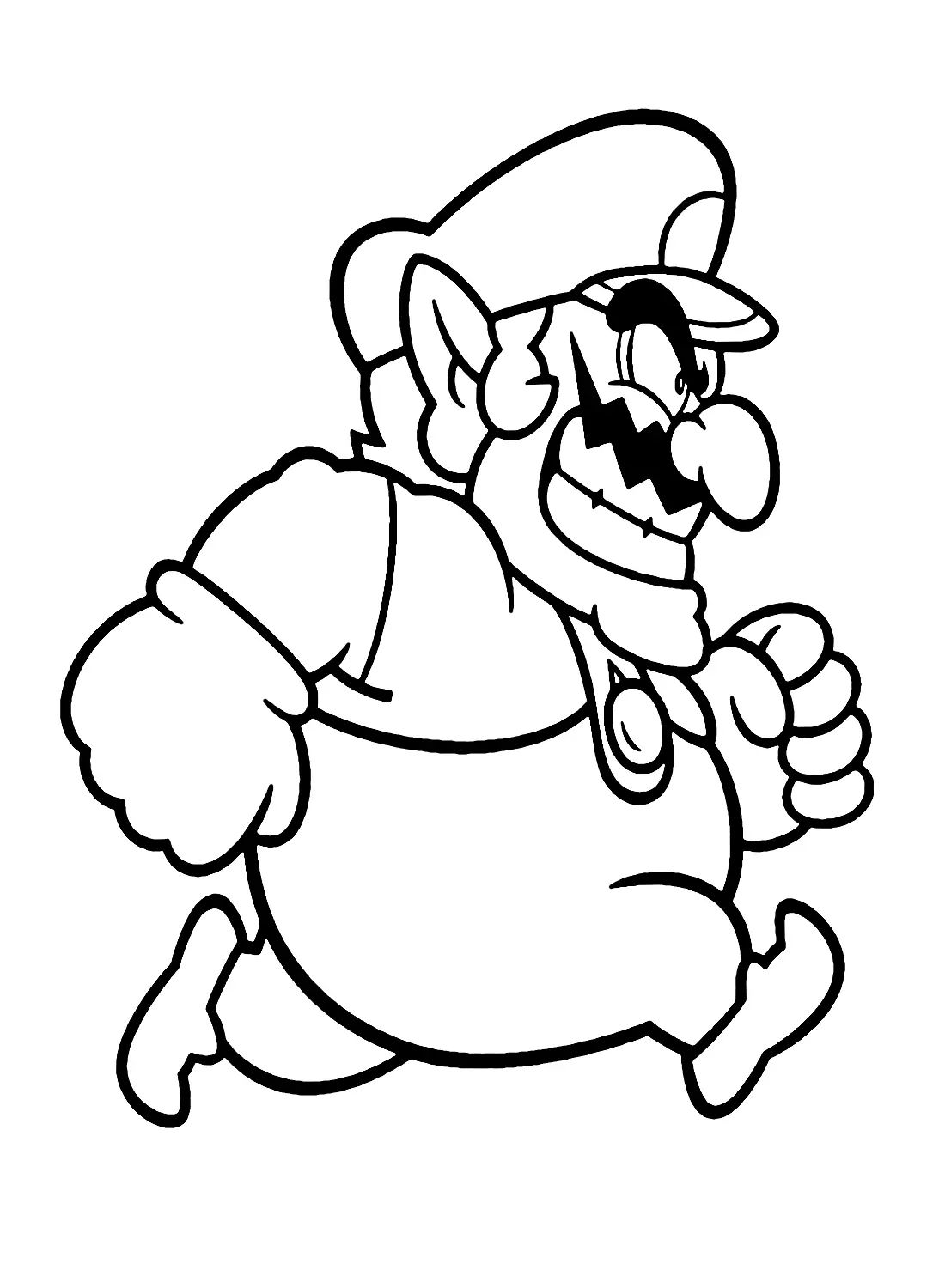 Çocuklar İçin Wario Boyama Sayfaları 
