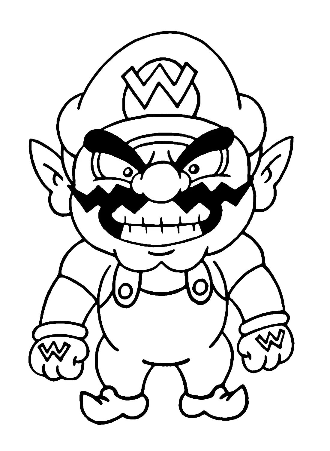 Çocuklar İçin Wario Boyama Sayfaları 