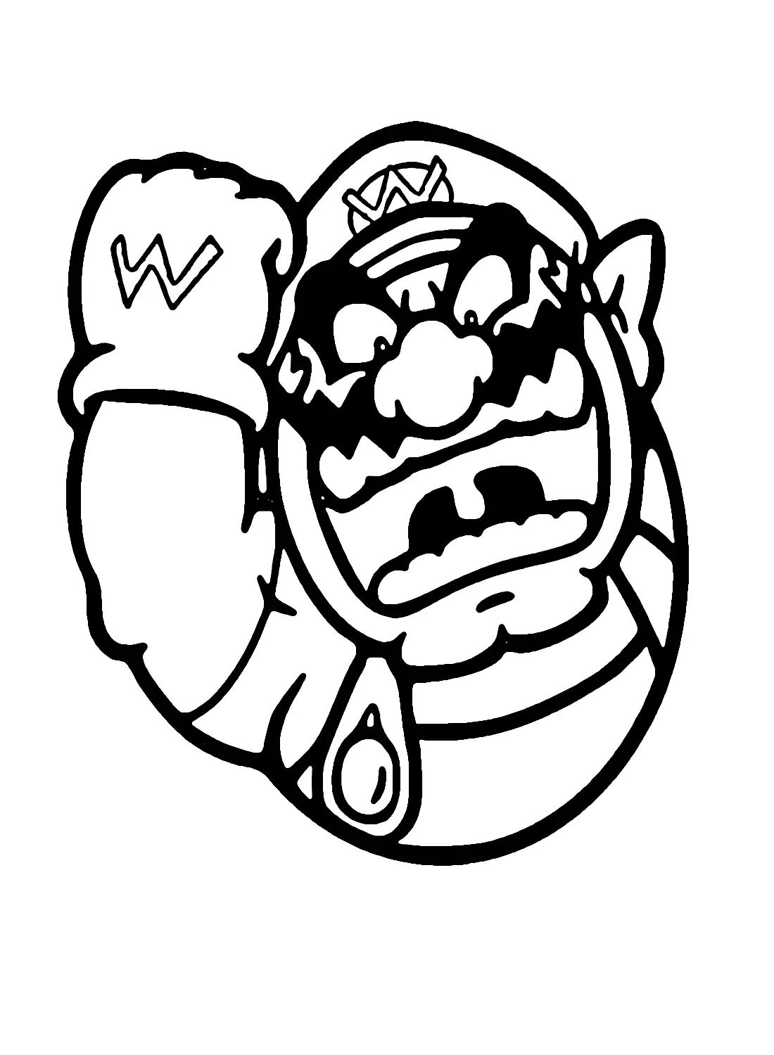 Çocuklar İçin Wario Boyama Sayfaları 